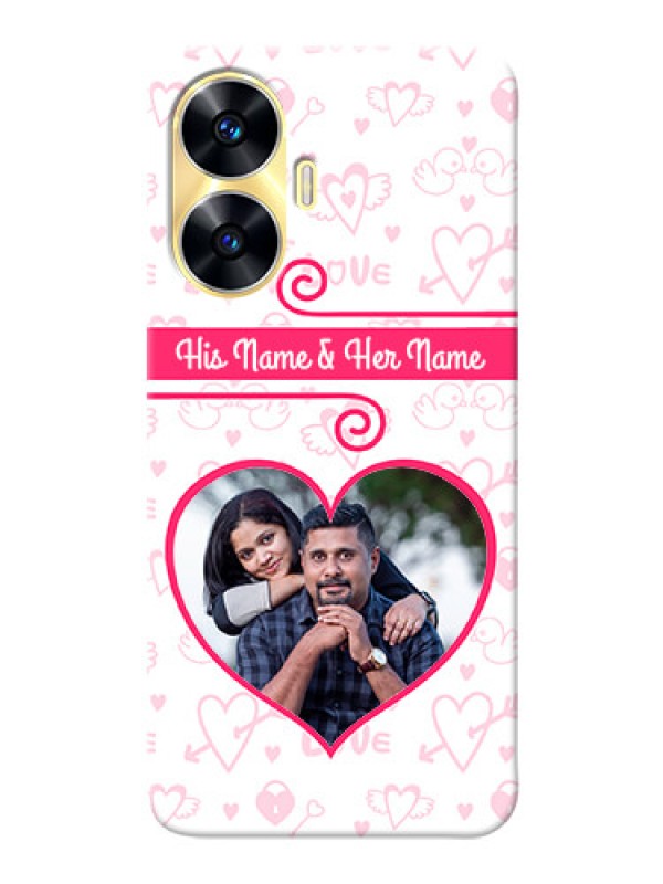 Custom Realme Narzo N55 Personalized Phone Cases: Heart Shape Love Design
