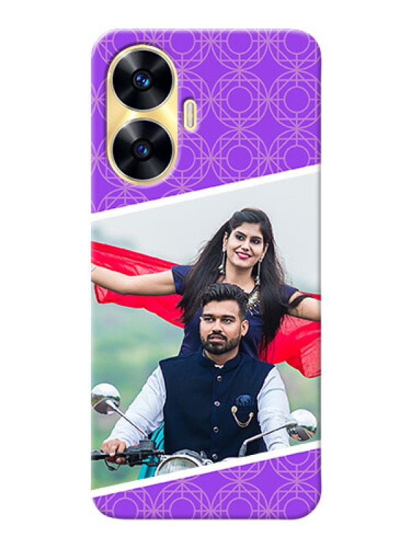 Custom Realme Narzo N55 mobile back covers online: violet Pattern Design