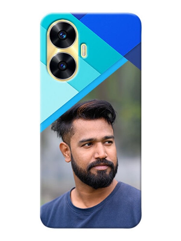 Custom Realme Narzo N55 Phone Cases Online: Blue Abstract Cover Design