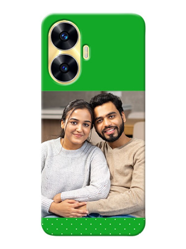 Custom Realme Narzo N55 Personalised mobile covers: Green Pattern Design