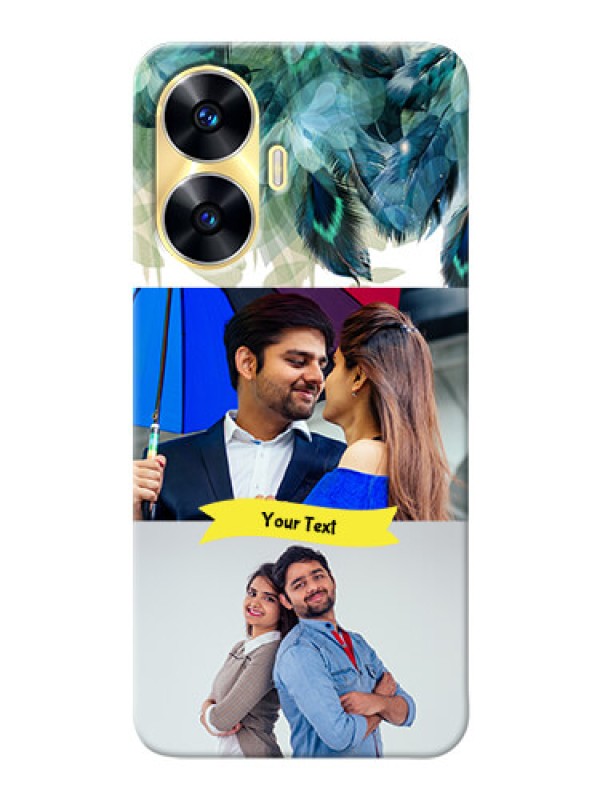 Custom Realme Narzo N55 Phone Cases: Image with Boho Peacock Feather Design