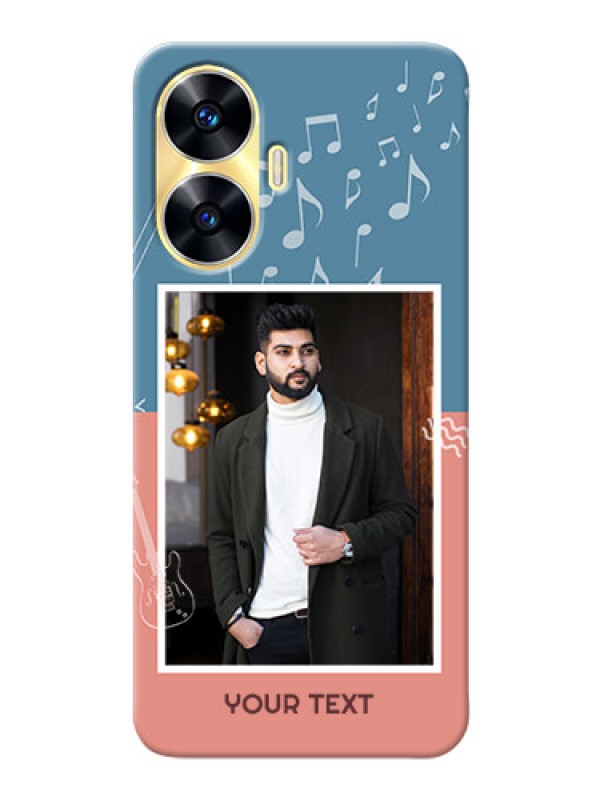 Custom Realme Narzo N55 Phone Back Covers with Color Musical Note Design