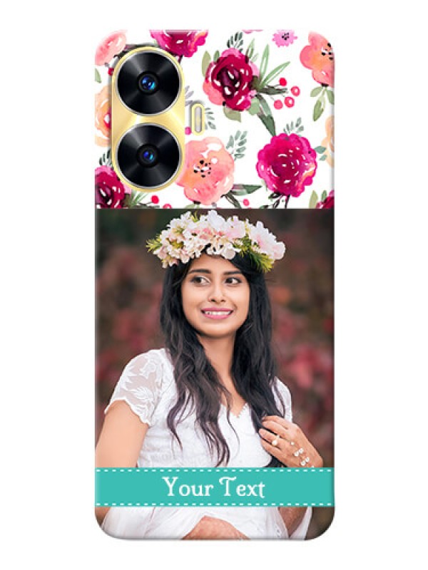 Custom Realme Narzo N55 Personalized Mobile Cases: Watercolor Floral Design