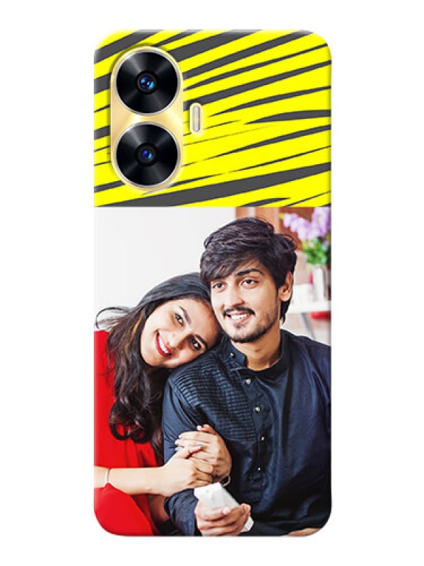 Custom Realme Narzo N55 Personalised mobile covers: Yellow Abstract Design