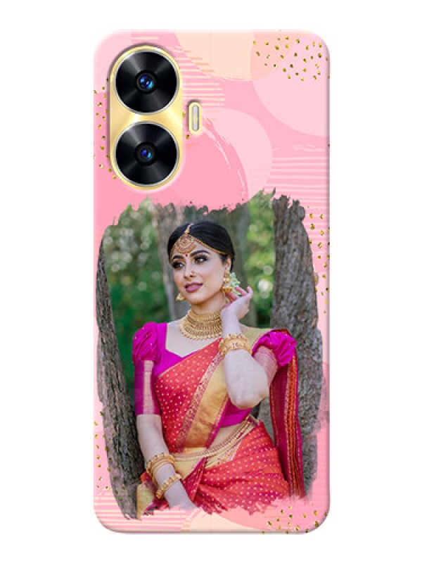 Custom Realme Narzo N55 Phone Covers for Girls: Gold Glitter Splash Design