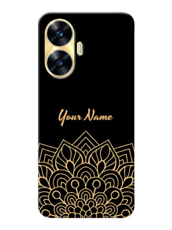 Custom Realme Narzo N55 Back Covers: Golden mandala Design