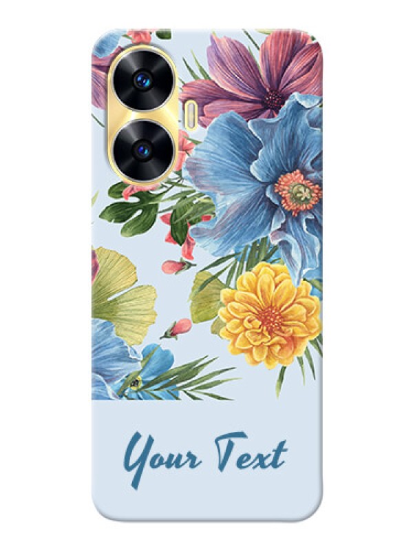 Custom Realme Narzo N55 Custom Phone Cases: Stunning Watercolored Flowers Painting Design