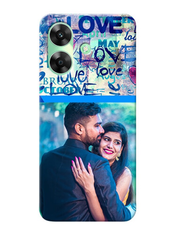 Custom Realme Narzo N61 Mobile Covers Online: Colorful Love Design