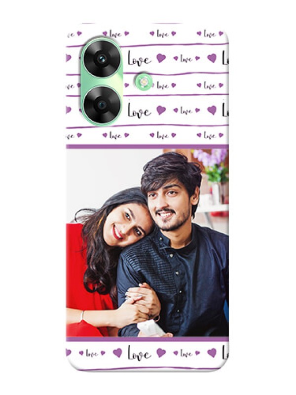 Custom Realme Narzo N61 Mobile Back Covers: Couples Heart Design