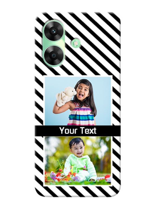 Custom Realme Narzo N61 Back Covers: Black And White Stripes Design