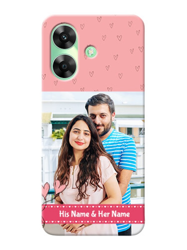 Custom Realme Narzo N61 phone back covers: Love Design Peach Color