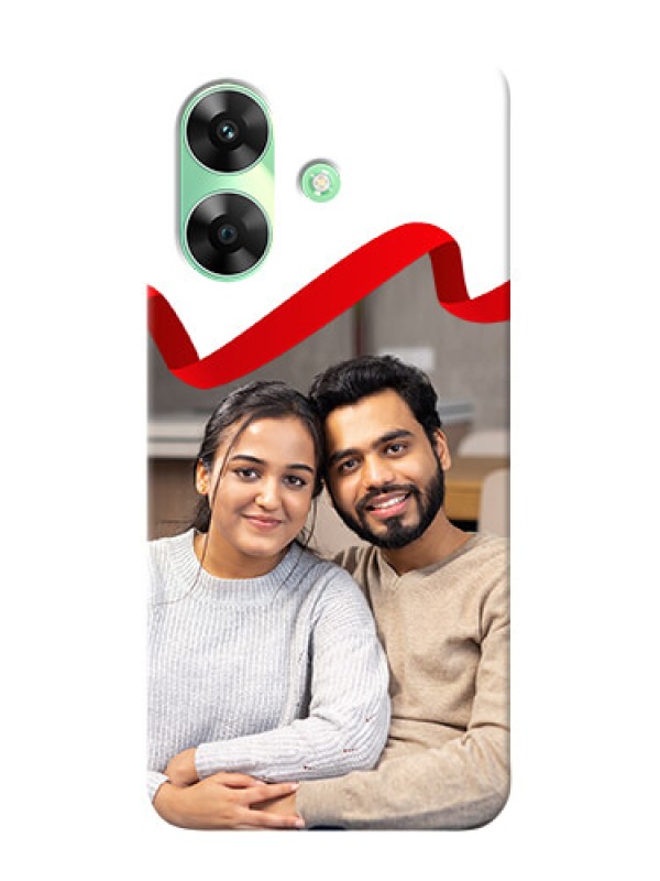 Custom Realme Narzo N61 custom phone cases: Red Ribbon Frame Design