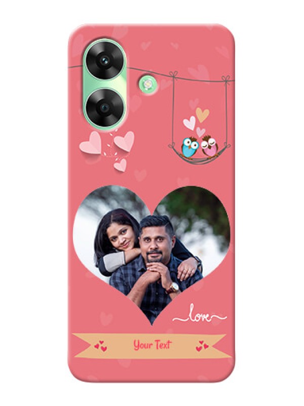 Custom Realme Narzo N61 custom phone covers: Peach Color Love Design