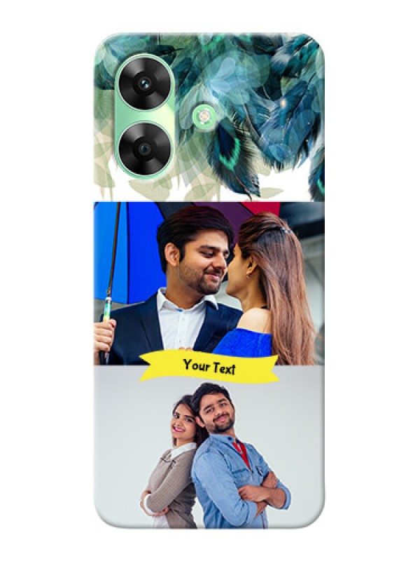 Custom Realme Narzo N61 Phone Cases: Image with Boho Peacock Feather Design