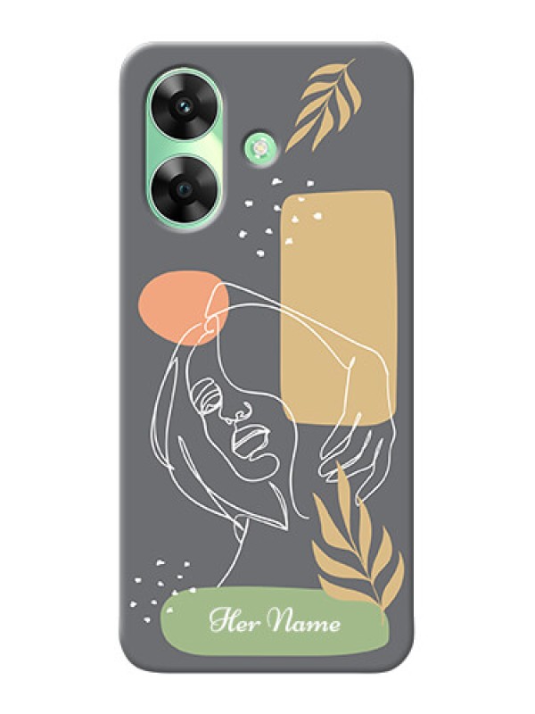 Custom Realme Narzo N61 Custom Phone Case with Gazing Woman line art Design