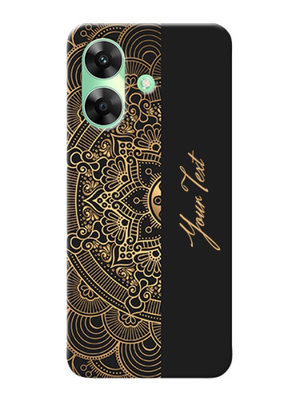 Custom Realme Narzo N61 Photo Printing on Case with Mandala art with custom text Design