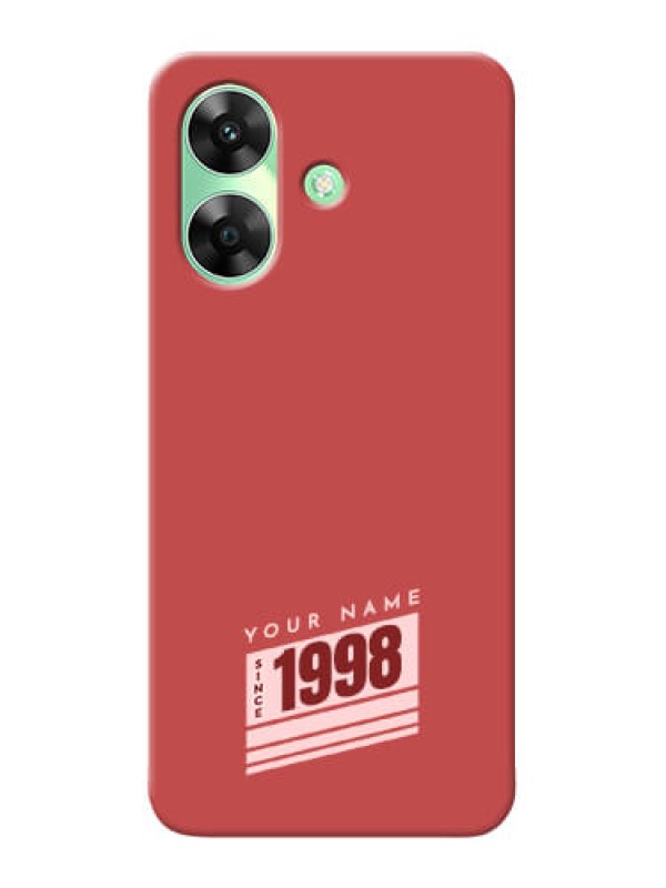 Custom Realme Narzo N61 Custom Phone Case with Red custom year of birth Design