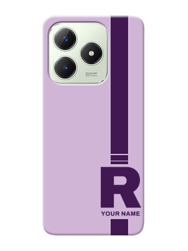 Custom Realme Narzo N63 Photo Printing on Case with Simple dual tone stripe with name Design