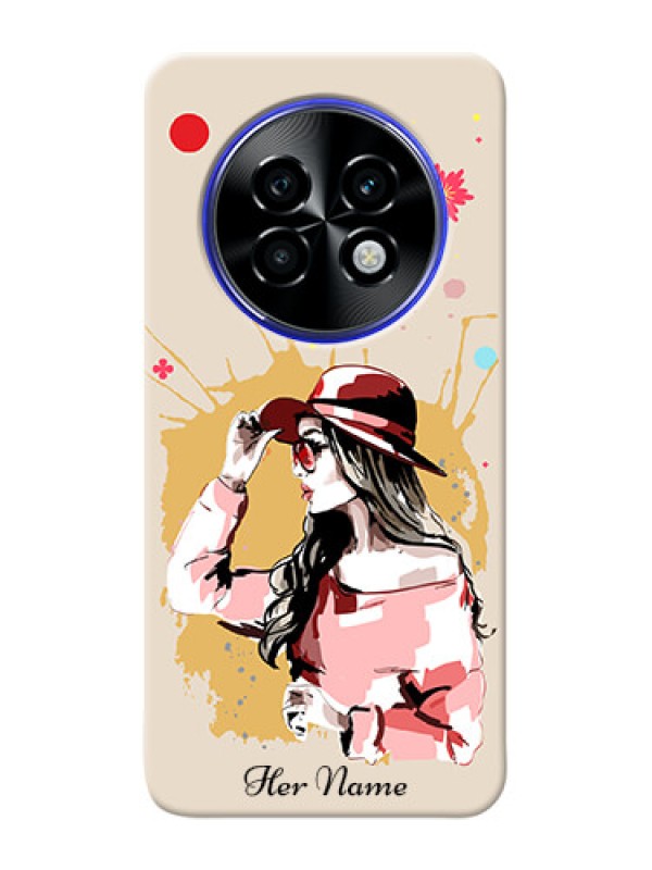 Custom Realme P1 Speed 5G Photo Printing on Case with Women with pink hat Design