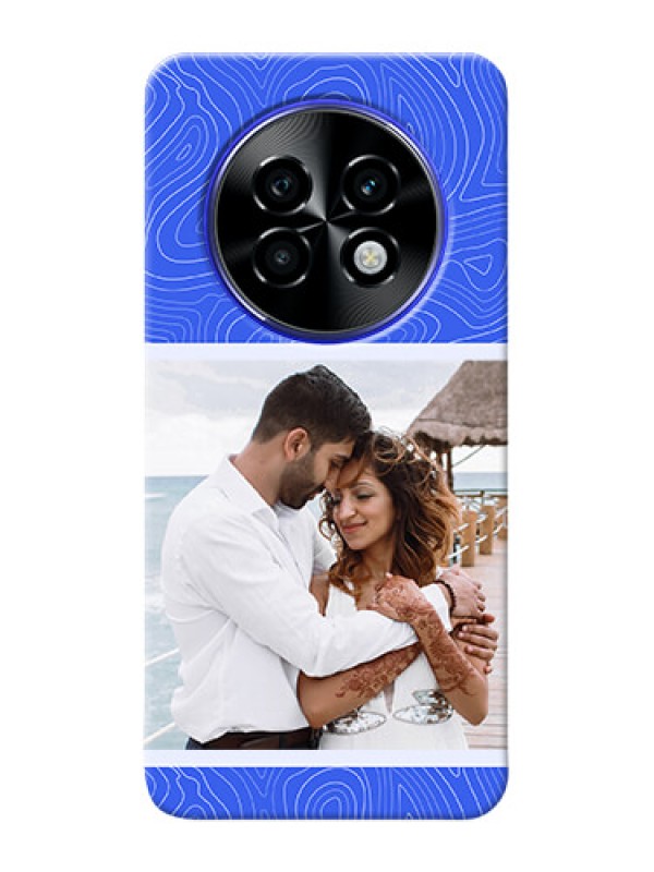 Custom Realme P1 Speed 5G Custom Mobile Case with Curved line art with blue and white Design