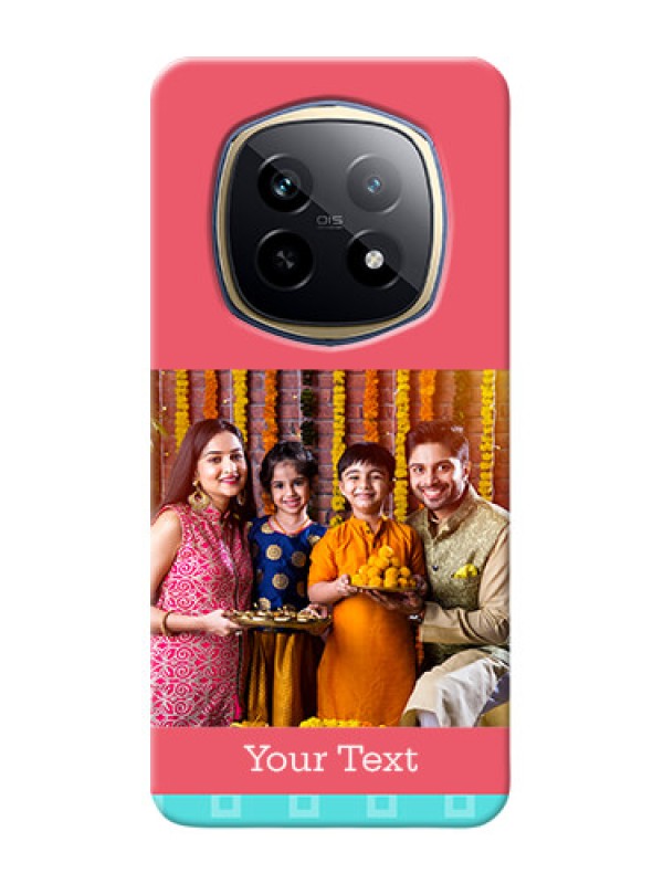 Custom Realme P2 Pro 5G Mobile Back Covers: Peach And Blue Color Design