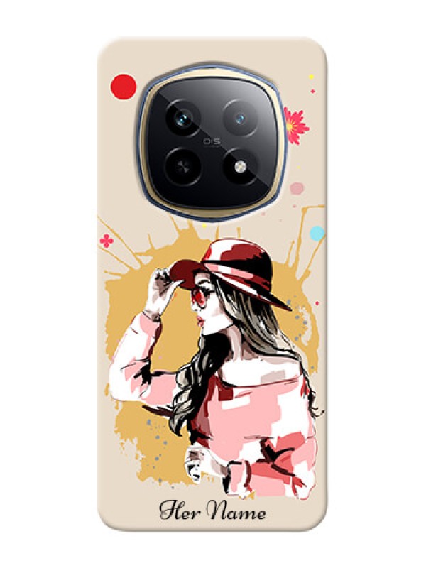 Custom Realme P2 Pro 5G Photo Printing on Case with Women with pink hat Design