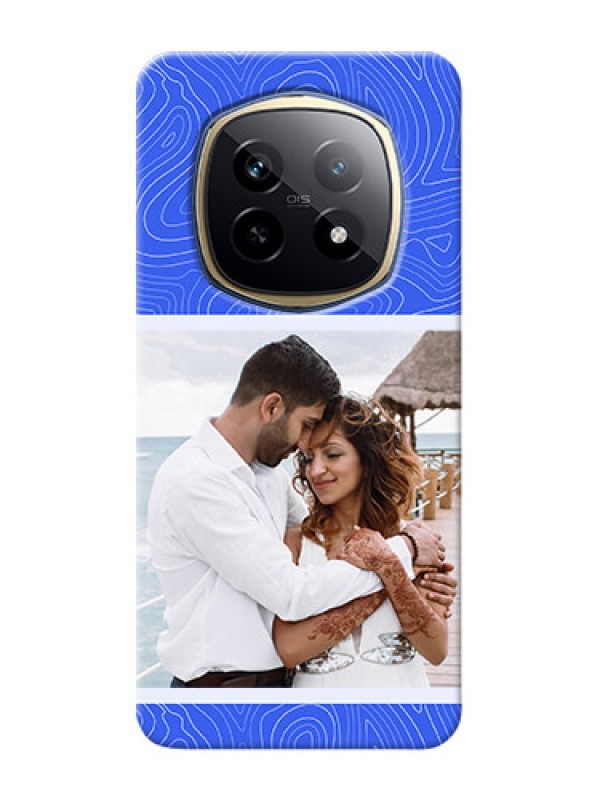 Custom Realme P2 Pro 5G Custom Mobile Case with Curved line art with blue and white Design