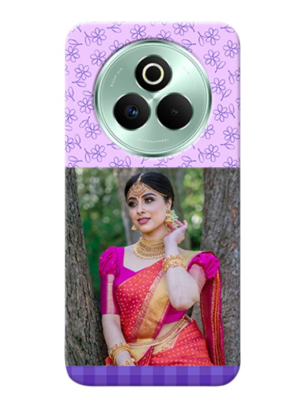 Custom Realme P3 Pro 5G Custom Hard Phone Case - Purple Floral Design