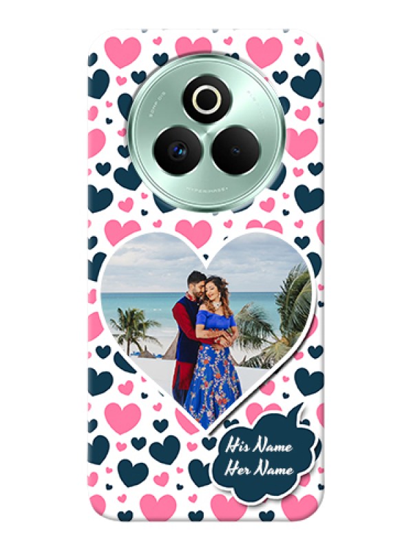 Custom Realme P3 Pro 5G Custom Hard Phone Case - Pink & Blue Heart Design