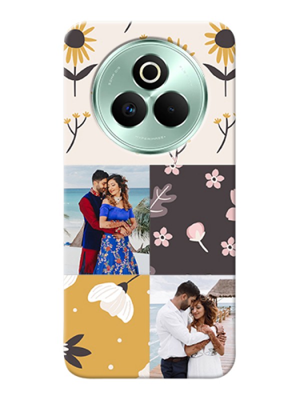 Custom Realme P3 Pro 5G Custom Hard Phone Case - 3 Images With Floral Design
