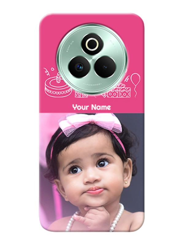 Custom Realme P3 Pro 5G Custom Hard Phone Case - With Birthday Line Art Design