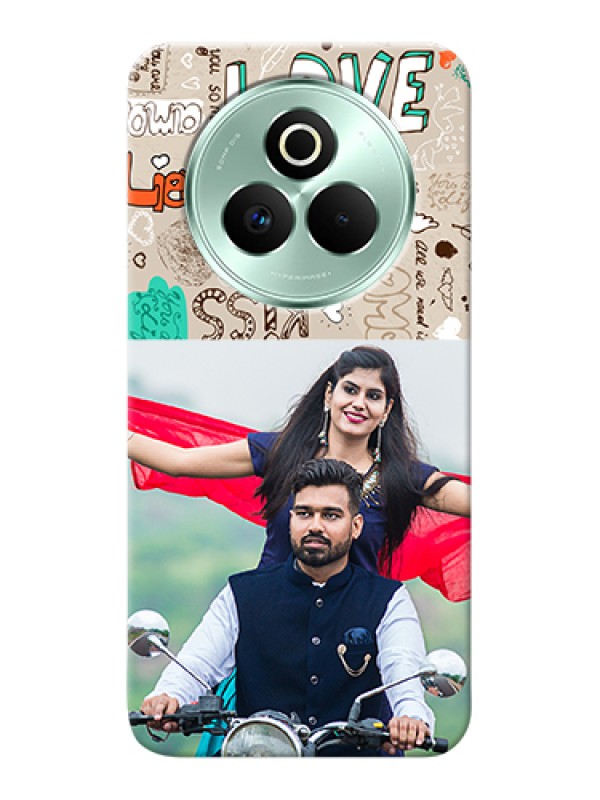 Custom Realme P3 Pro 5G Custom Hard Phone Case - Love Doodle Pattern