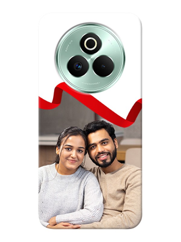 Custom Realme P3 Pro 5G Custom Hard Phone Case - Red Ribbon Frame Design