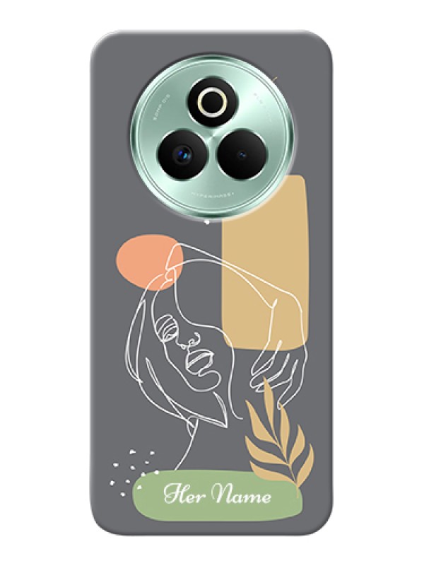 Custom Realme P3 Pro 5G Custom Hard Phone Case - Gazing Woman Line Art Design