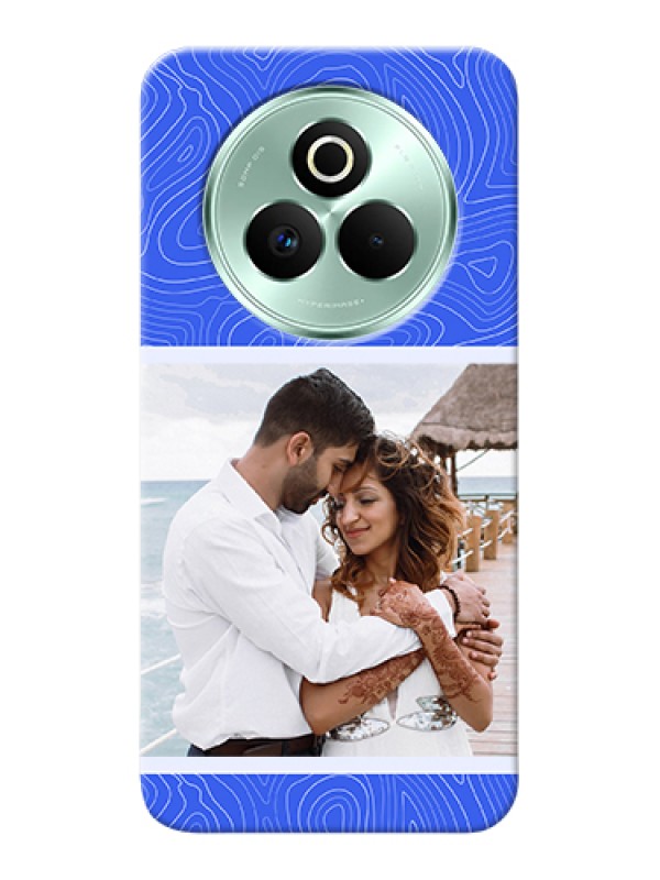 Custom Realme P3 Pro 5G Custom Hard Phone Case - Curved Line Art With Blue And White Design