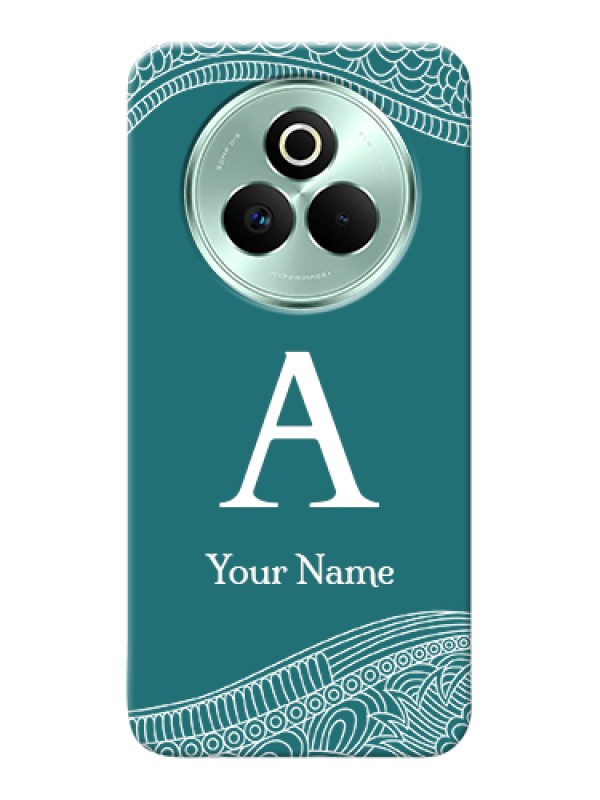 Custom Realme P3 Pro 5G Custom Hard Phone Case - Line Art Pattern With Custom Name Design