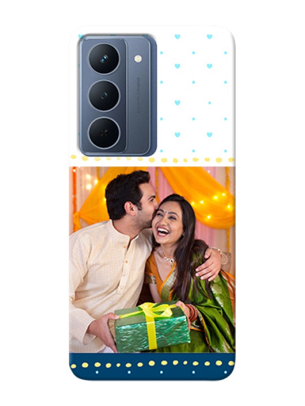 Custom Realme P3x 5G Custom Hard Phone Case - White And Blue Abstract Design