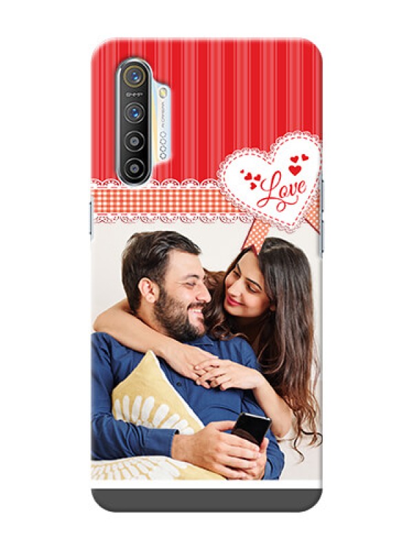 Custom Realme X2 phone cases online: Red Love Pattern Design