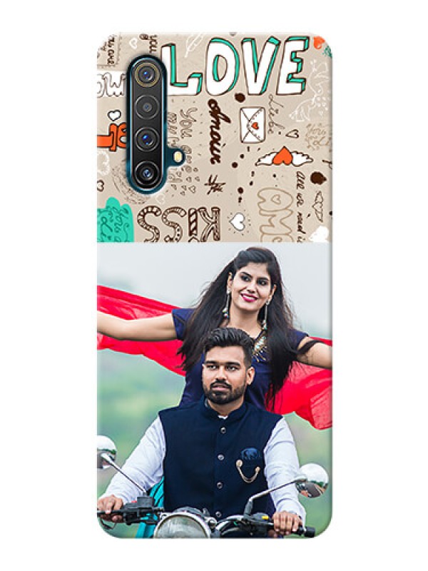 Custom Realme X3 Super Zoom Personalised mobile covers: Love Doodle Pattern 