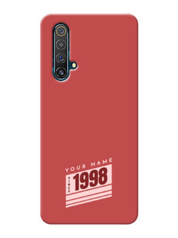 Custom Realme X3 Super Zoom Phone Back Covers: Red custom year of birth Design