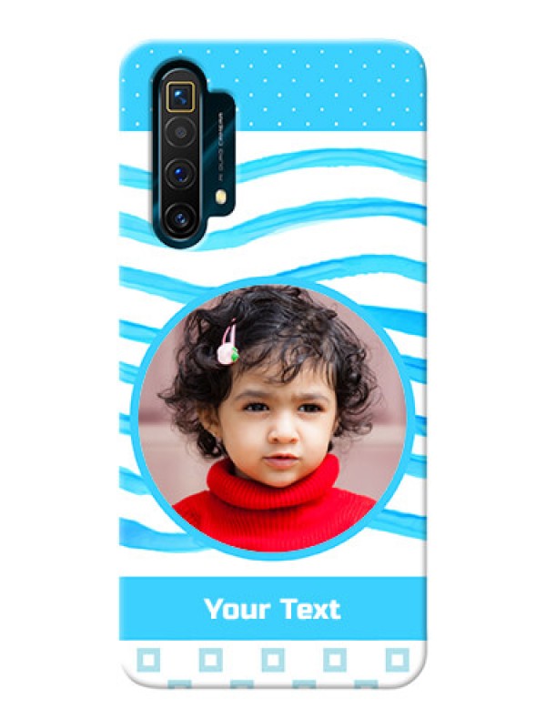 Custom Realme X3 phone back covers: Simple Blue Case Design