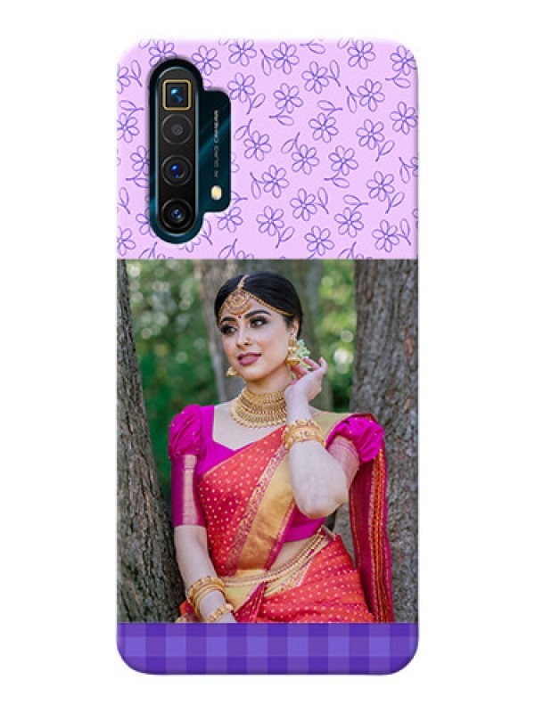 Custom Realme X3 Mobile Cases: Purple Floral Design