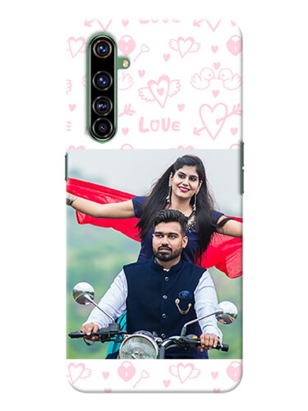 Custom Realme X50 Pro 5G personalized phone covers: Pink Flying Heart Design
