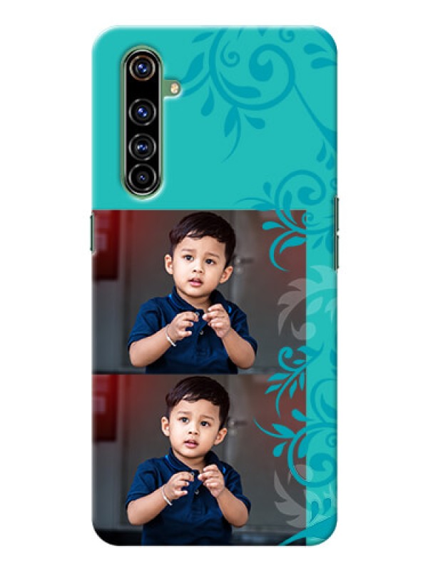 Custom Realme X50 Pro 5G Mobile Cases with Photo and Green Floral Design 