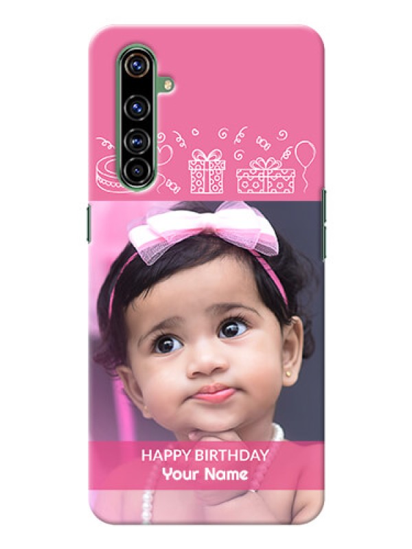 Custom Realme X50 Pro 5G Custom Mobile Cover with Birthday Line Art Design