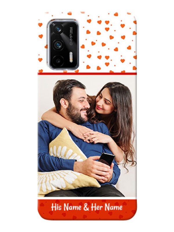 Custom Realme X7 Max 5G Phone Back Covers: Orange Love Symbol Design