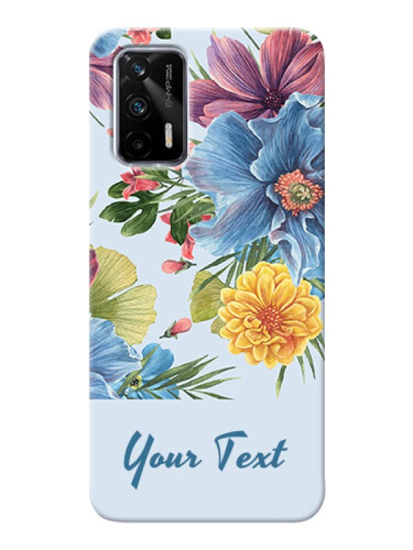 Custom Realme X7 Max 5G Custom Phone Cases: Stunning Watercolored Flowers Painting Design