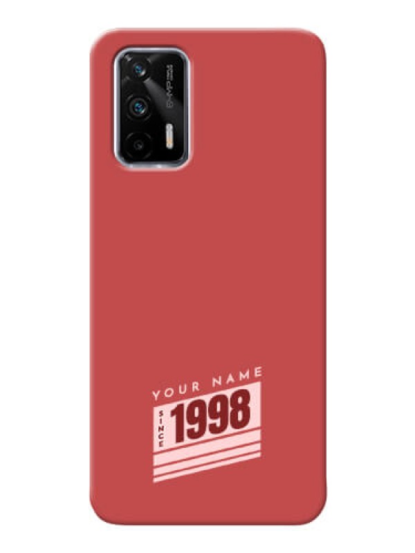 Custom Realme X7 Max 5G Phone Back Covers: Red custom year of birth Design