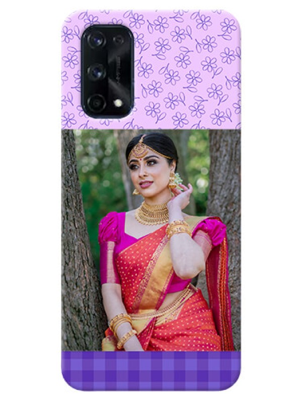 Custom Realme X7 Pro Mobile Cases: Purple Floral Design