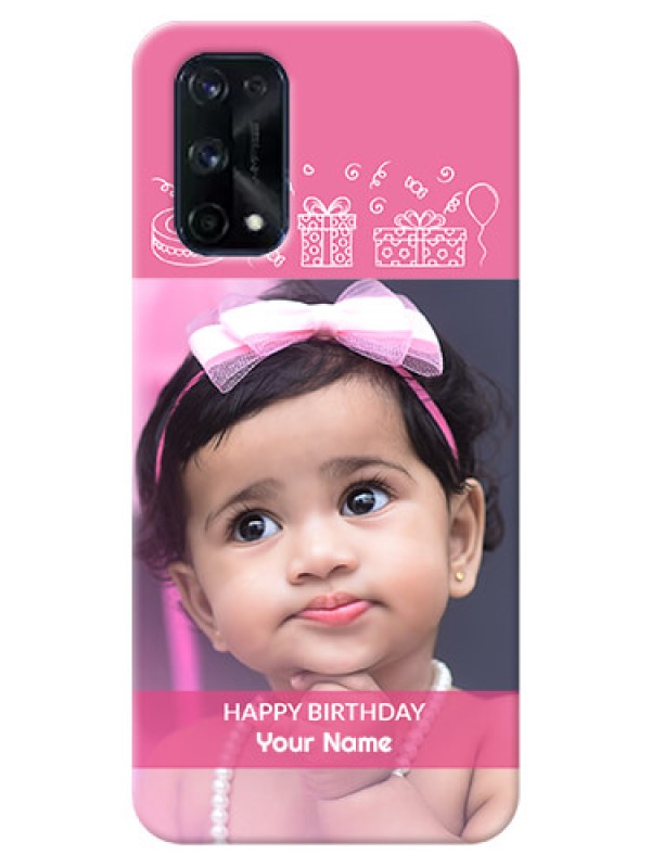 Custom Realme X7 Pro Custom Mobile Cover with Birthday Line Art Design